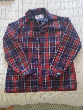 Vintage Pendleton 100% Wool Plaid Kids Button-Down Shirt: Flannel